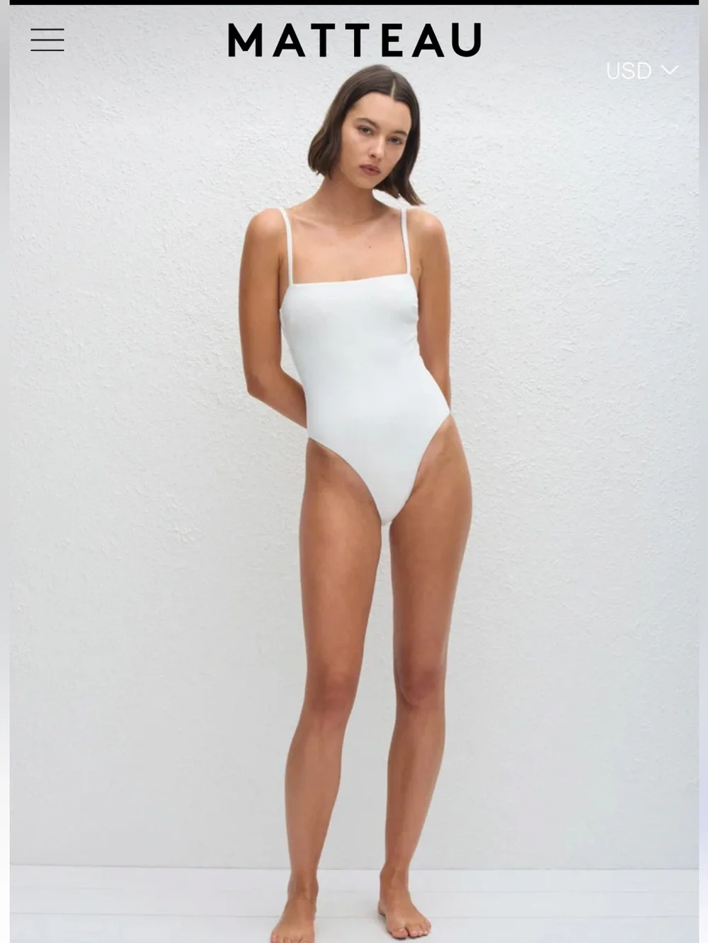 *model photo not actual color*Matteau Petite Square Maillot Swimsuit – Thyme